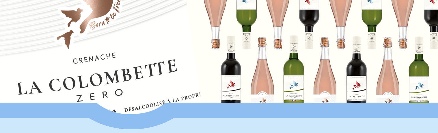 Gamme vin sans alcool visuel bannière<br />
La Colombette Béziers